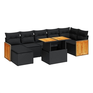 vidaXL Steel Small Sofa Set in Black