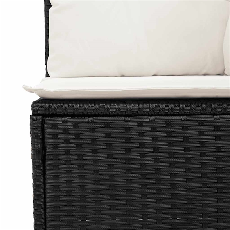 vidaXL 9 Piece Poly Rattan Sofa Set in Black/Cream