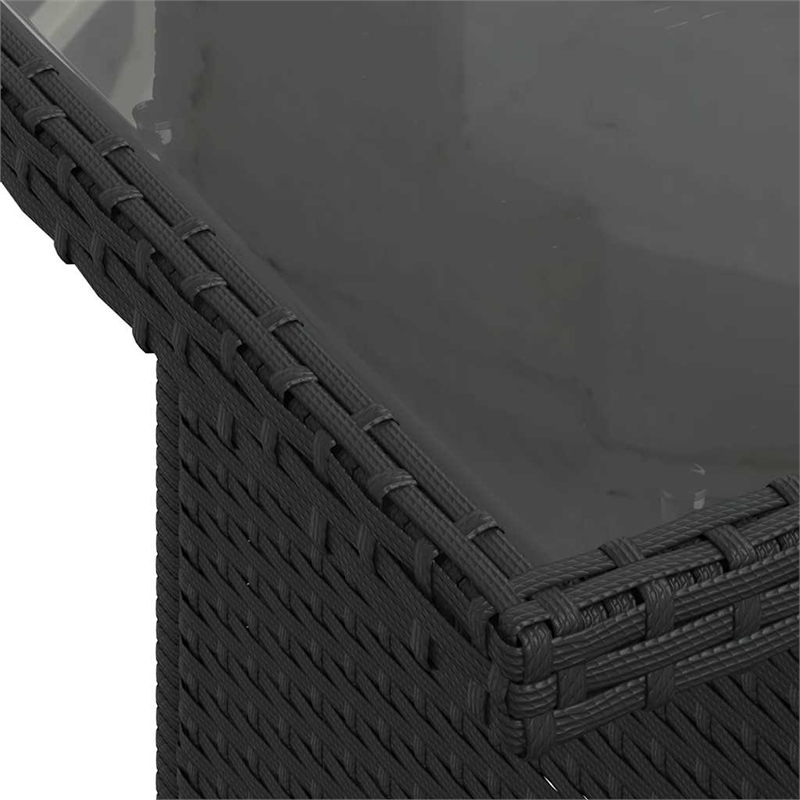 vidaXL 9 Piece Poly Rattan Sofa Set in Black/Cream