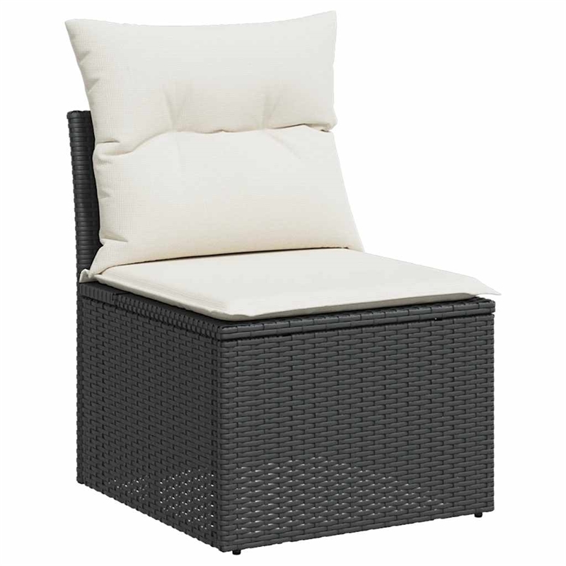 vidaXL 9 Piece Poly Rattan Sofa Set in Black/Cream