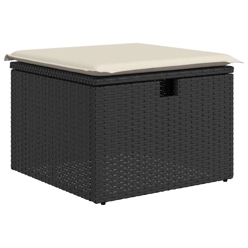 vidaXL 9 Piece Poly Rattan Sofa Set in Black/Cream