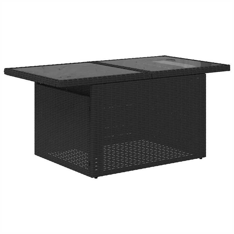 vidaXL 9 Piece Poly Rattan Sofa Set in Black/Cream