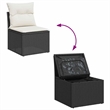 vidaXL 9 Piece Poly Rattan Sofa Set in Black/Cream