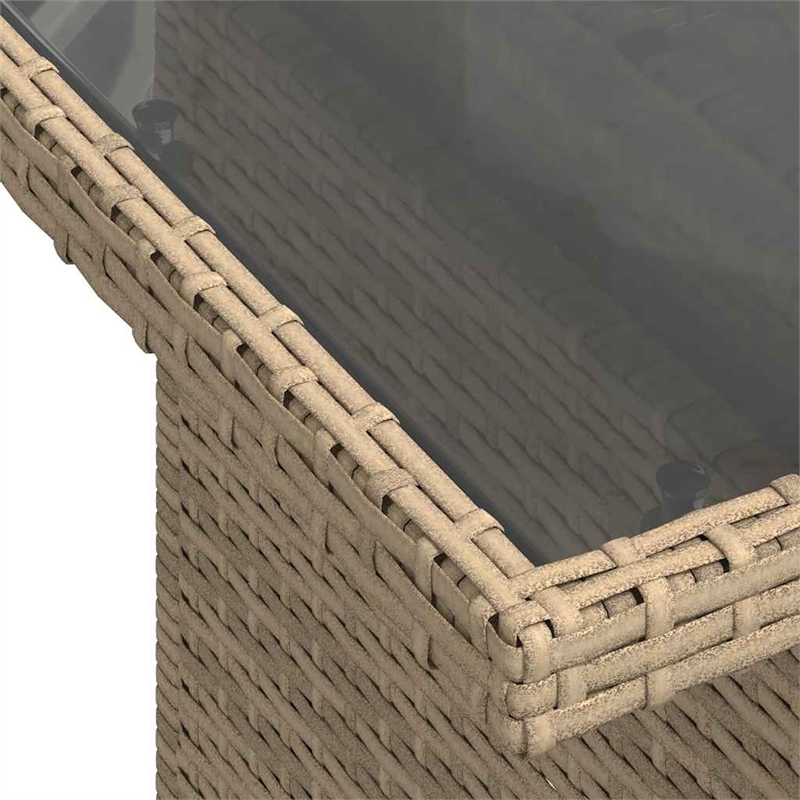 vidaXL 9 Piece Poly Rattan Sofa Set in Beige