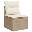 vidaXL 9 Piece Poly Rattan Sofa Set in Beige