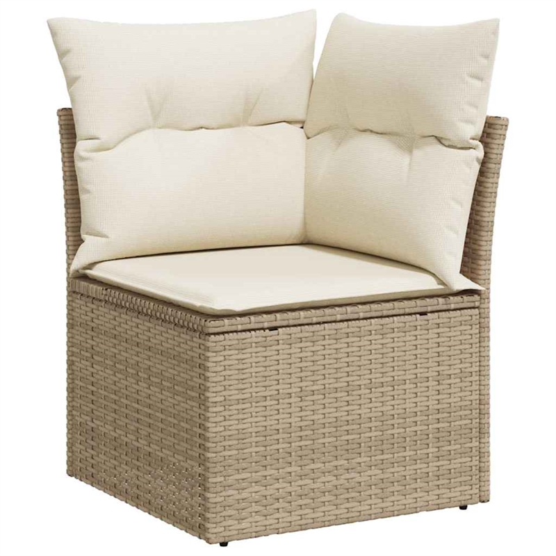 vidaXL 9 Piece Poly Rattan Sofa Set in Beige
