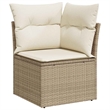 vidaXL 9 Piece Poly Rattan Sofa Set in Beige