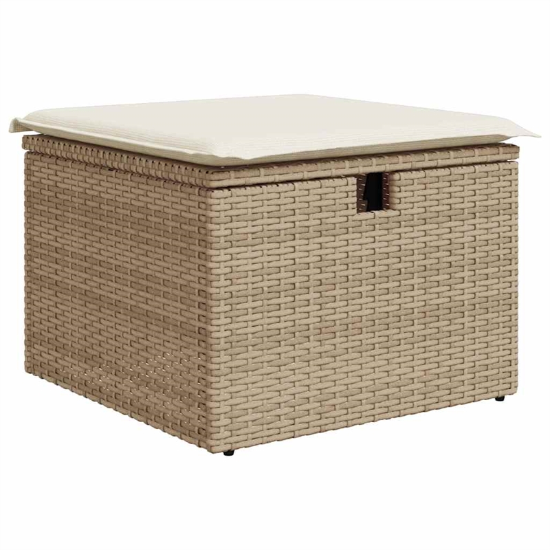 vidaXL 9 Piece Poly Rattan Sofa Set in Beige