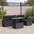 vidaXL 6 Piece Steel Sofa Set in Black