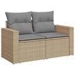 vidaXL 6 Piece Poly Rattan Sofa Set in Gray/Beige