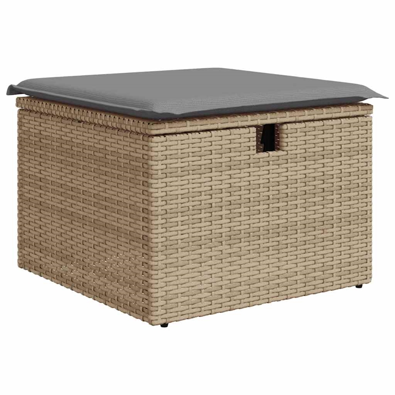 vidaXL 6 Piece Poly Rattan Sofa Set in Gray/Beige