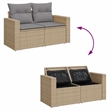 vidaXL 6 Piece Poly Rattan Sofa Set in Gray/Beige
