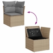 vidaXL 6 Piece Poly Rattan Sofa Set in Gray/Beige