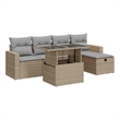vidaXL 6 Piece Poly Rattan Sofa Set in Gray/Beige