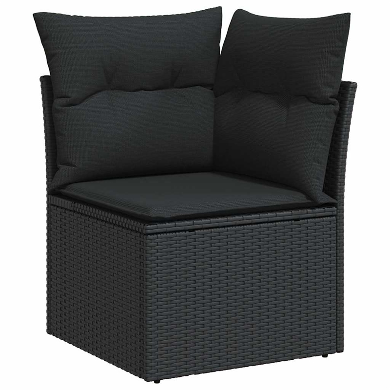 vidaXL 7 Piece Poly Rattan Sofa Set in Black