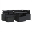 vidaXL 7 Piece Poly Rattan Sofa Set in Black