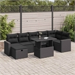 vidaXL 8 Piece Poly Rattan Sofa Set in Black