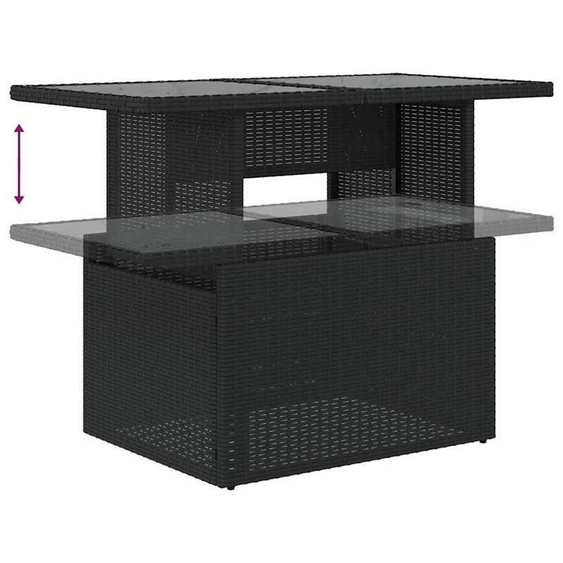 vidaXL 8 Piece Poly Rattan Sofa Set in Black