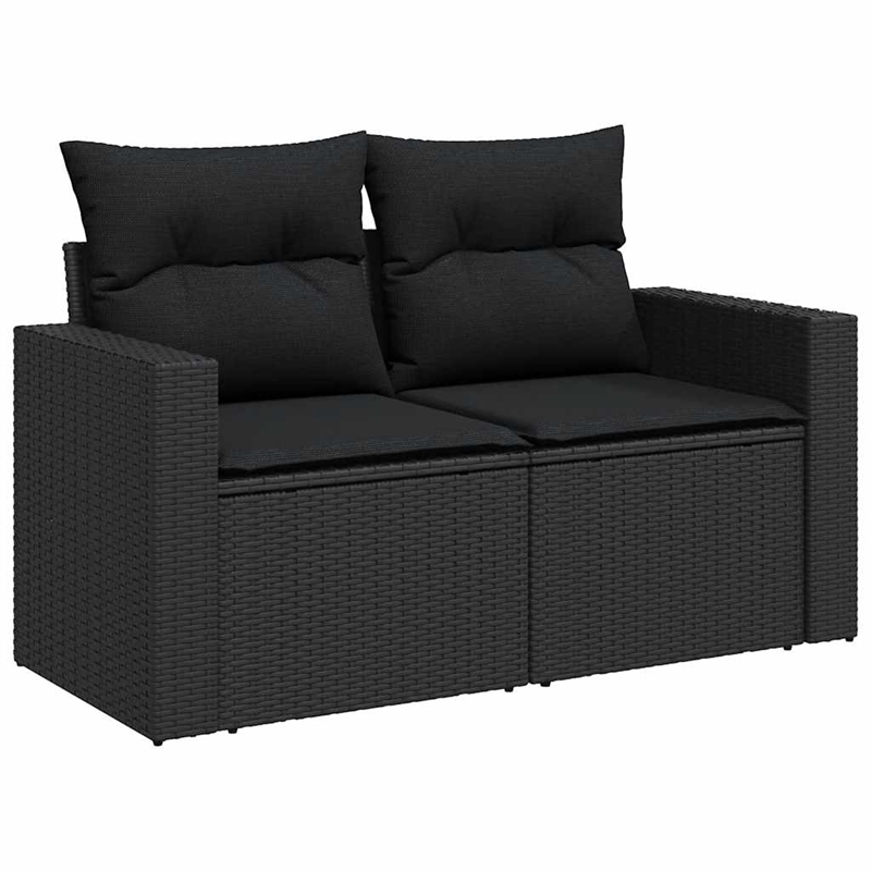 vidaXL 8 Piece Poly Rattan Sofa Set in Black