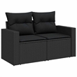 vidaXL 8 Piece Poly Rattan Sofa Set in Black