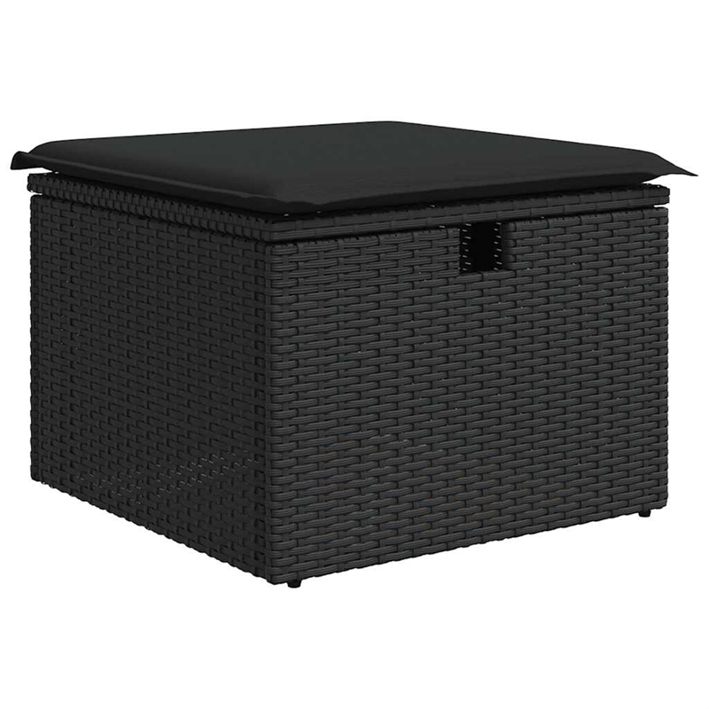 vidaXL 8 Piece Poly Rattan Sofa Set in Black