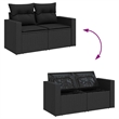 vidaXL 8 Piece Poly Rattan Sofa Set in Black