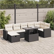 vidaXL 8 Piece Poly Rattan Sofa Set in Black/White/Cream