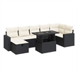vidaXL 8 Piece Poly Rattan Sofa Set in Black/White/Cream