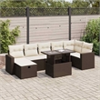 vidaXL 8 Piece Poly Rattan Sofa Set in Brown