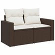vidaXL 8 Piece Poly Rattan Sofa Set in Brown