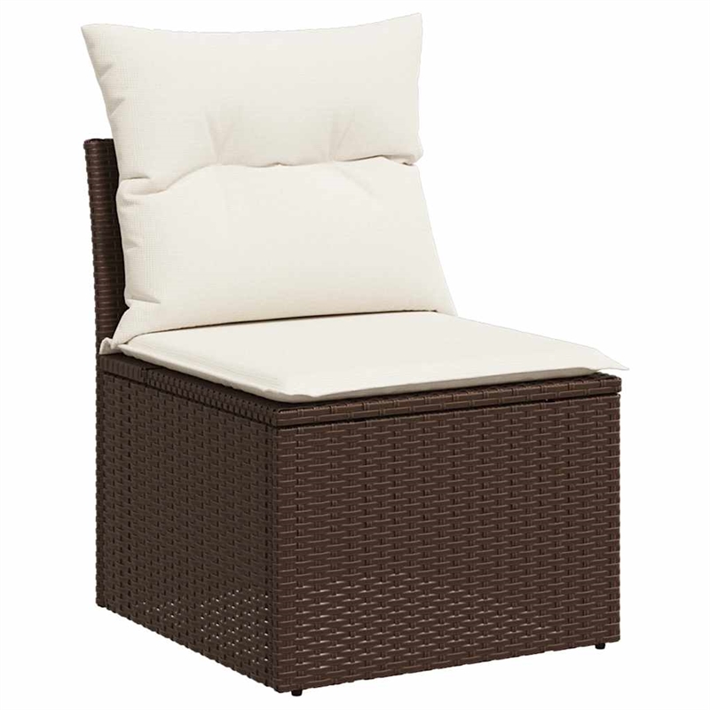 vidaXL 8 Piece Poly Rattan Sofa Set in Brown