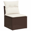 vidaXL 8 Piece Poly Rattan Sofa Set in Brown