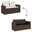 vidaXL 8 Piece Poly Rattan Sofa Set in Brown