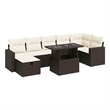 vidaXL 8 Piece Poly Rattan Sofa Set in Brown