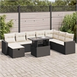 vidaXL 9 Piece Steel Small Sofa Set in Black