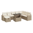 vidaXL 9 Piece Poly Rattan Sofa Set in Black/White/Cream/Beige