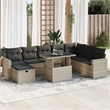 vidaXL 9 Piece Poly Rattan Sofa Set in Gray