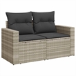 vidaXL 9 Piece Poly Rattan Sofa Set in Gray