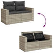 vidaXL 9 Piece Poly Rattan Sofa Set in Gray