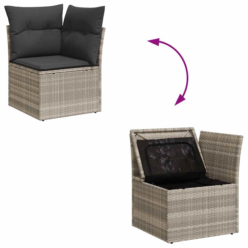 vidaXL 9 Piece Poly Rattan Sofa Set in Gray