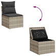 vidaXL 9 Piece Poly Rattan Sofa Set in Gray