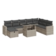 vidaXL 9 Piece Poly Rattan Sofa Set in Gray