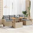 vidaXL 6 Piece Poly Rattan Sofa Set in Beige