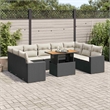 vidaXL 10 Piece Small Sofa Set in Black/White/Cream