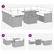 vidaXL 10 Piece Small Sofa Set in Black/White/Cream