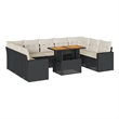 vidaXL 10 Piece Small Sofa Set in Black/White/Cream