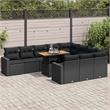 vidaXL 11 Piece Steel Sofa Set in Black