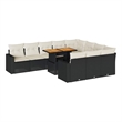 vidaXL Poly Rattan Large Sofa Set in Black