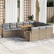 vidaXL 11 Piece Sofa Set in Gray/Beige