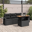 vidaXL 5 Piece Poly Rattan Small Sofa Set in Black